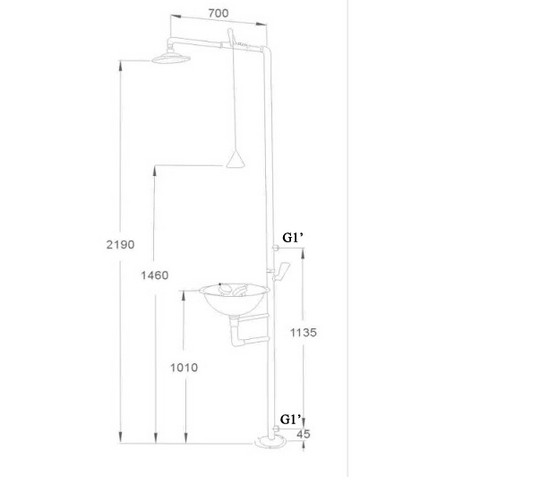 Bồn rửa mắt kết hợp tắm khẩn cấp WJH0358A-1
